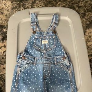 Denim overalls with hearts by OshKosh, 5T
